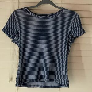 Pink Republic Navy Striped Short Sleeve Tee
